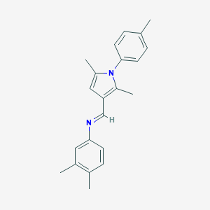 molecular formula C22H24N2 B377465 N-{[2,5-dimethyl-1-(4-methylphenyl)-1H-pyrrol-3-yl]methylene}-N-(3,4-dimethylphenyl)amine 