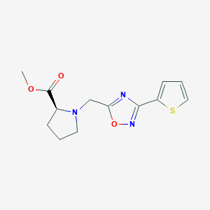 molecular formula C13H15N3O3S B3774689 methyl 1-{[3-(2-thienyl)-1,2,4-oxadiazol-5-yl]methyl}-L-prolinate 