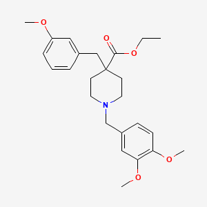 molecular formula C25H33NO5 B3774744 ethyl 1-(3,4-dimethoxybenzyl)-4-(3-methoxybenzyl)-4-piperidinecarboxylate 