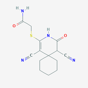 2-[(1,5-Dicyano-4-oxo-3-azaspiro[5.5]undec-1-en-2-yl)sulfanyl]acetamide