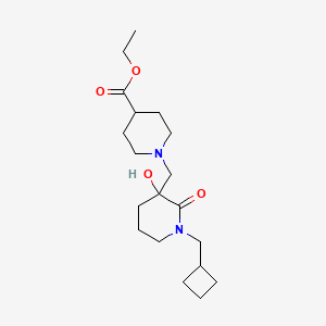 molecular formula C19H32N2O4 B3774840 ethyl 1-{[1-(cyclobutylmethyl)-3-hydroxy-2-oxo-3-piperidinyl]methyl}-4-piperidinecarboxylate 