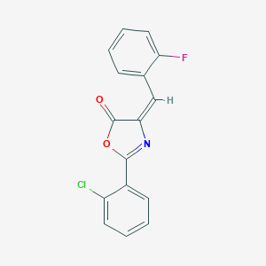 molecular formula C16H9ClFNO2 B377485 2-(2-chlorophenyl)-4-(2-fluorobenzylidene)-1,3-oxazol-5(4H)-one 