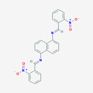 molecular formula C24H16N4O4 B377493 N~1~,N~5~-bis(2-nitrobenzylidene)-1,5-naphthalenediamine 