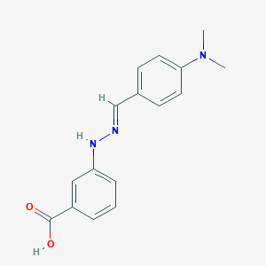 molecular formula C16H17N3O2 B377494 3-{2-[4-(Dimethylamino)benzylidene]hydrazino}benzoic acid 