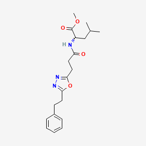 molecular formula C20H27N3O4 B3774981 methyl N-{3-[5-(2-phenylethyl)-1,3,4-oxadiazol-2-yl]propanoyl}-L-leucinate 