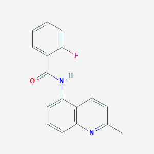 molecular formula C17H13FN2O B377499 2-fluoro-N-(2-methylquinolin-5-yl)benzamide 