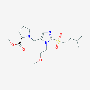 molecular formula C18H31N3O5S B3775003 methyl 1-({1-(2-methoxyethyl)-2-[(3-methylbutyl)sulfonyl]-1H-imidazol-5-yl}methyl)-L-prolinate 