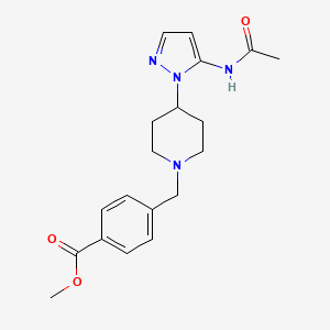 molecular formula C19H24N4O3 B3775040 Methyl 4-[[4-(5-acetamidopyrazol-1-yl)piperidin-1-yl]methyl]benzoate 