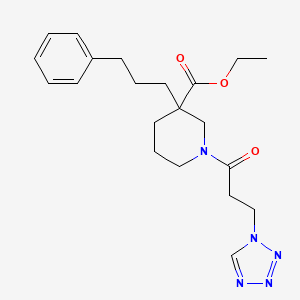 molecular formula C21H29N5O3 B3775077 ethyl 3-(3-phenylpropyl)-1-[3-(1H-tetrazol-1-yl)propanoyl]-3-piperidinecarboxylate 