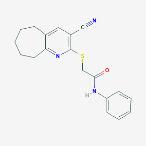 2-[(3-cyano-6,7,8,9-tetrahydro-5H-cyclohepta[b]pyridin-2-yl)sulfanyl]-N-phenylacetamide