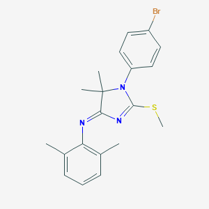 N-[1-(4-bromophenyl)-5,5-dimethyl-2-(methylsulfanyl)-1,5-dihydro-4H-imidazol-4-ylidene]-N-(2,6-dimethylphenyl)amine