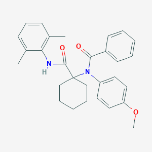 molecular formula C29H32N2O3 B377522 N-{1-[(2,6-dimethylanilino)carbonyl]cyclohexyl}-N-(4-methoxyphenyl)benzamide 