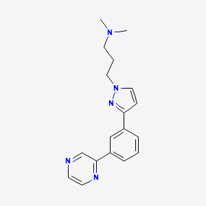 N,N-dimethyl-3-[3-(3-pyrazin-2-ylphenyl)pyrazol-1-yl]propan-1-amine