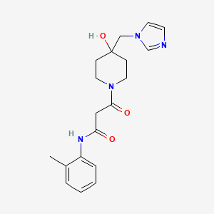 3-[4-hydroxy-4-(1H-imidazol-1-ylmethyl)piperidin-1-yl]-N-(2-methylphenyl)-3-oxopropanamide