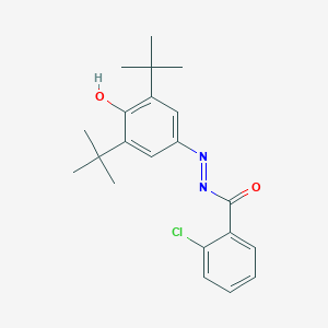 molecular formula C21H25ClN2O2 B377523 2-chloro-N'-(3,5-ditert-butyl-4-oxo-2,5-cyclohexadien-1-ylidene)benzohydrazide 