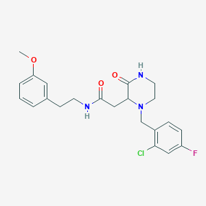 2-[1-(2-chloro-4-fluorobenzyl)-3-oxo-2-piperazinyl]-N-[2-(3-methoxyphenyl)ethyl]acetamide