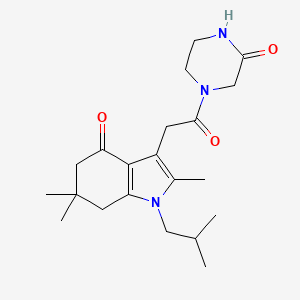 1-isobutyl-2,6,6-trimethyl-3-[2-oxo-2-(3-oxo-1-piperazinyl)ethyl]-1,5,6,7-tetrahydro-4H-indol-4-one