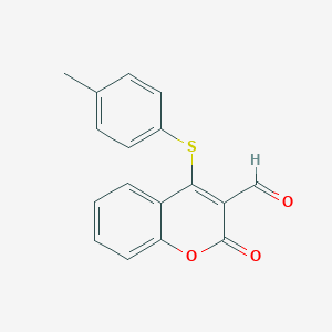 molecular formula C17H12O3S B377525 4-[(4-methylphenyl)sulfanyl]-2-oxo-2H-chromene-3-carbaldehyde 