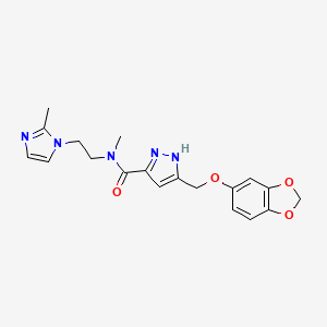 5-[(1,3-benzodioxol-5-yloxy)methyl]-N-methyl-N-[2-(2-methyl-1H-imidazol-1-yl)ethyl]-1H-pyrazole-3-carboxamide