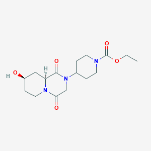 ethyl 4-[(8R*,9aS*)-8-hydroxy-1,4-dioxooctahydro-2H-pyrido[1,2-a]pyrazin-2-yl]piperidine-1-carboxylate