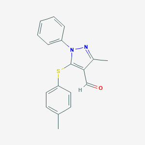 3-methyl-5-[(4-methylphenyl)sulfanyl]-1-phenyl-1H-pyrazole-4-carbaldehyde