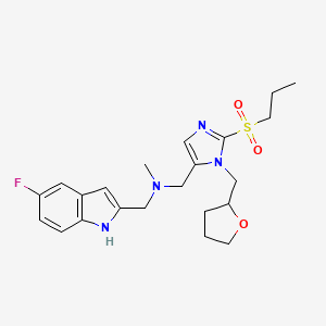 1-(5-fluoro-1H-indol-2-yl)-N-methyl-N-{[2-(propylsulfonyl)-1-(tetrahydro-2-furanylmethyl)-1H-imidazol-5-yl]methyl}methanamine