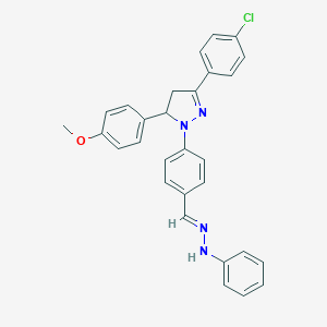 4-[3-(4-chlorophenyl)-5-(4-methoxyphenyl)-4,5-dihydro-1H-pyrazol-1-yl]benzaldehyde phenylhydrazone