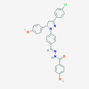 N'-{4-[3-(4-chlorophenyl)-5-(4-methoxyphenyl)-4,5-dihydro-1H-pyrazol-1-yl]benzylidene}-4-methoxybenzohydrazide