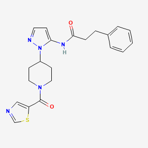 3-phenyl-N-{1-[1-(1,3-thiazol-5-ylcarbonyl)-4-piperidinyl]-1H-pyrazol-5-yl}propanamide