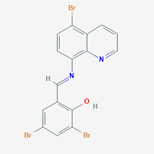 2,4-Dibromo-6-{[(5-bromo-8-quinolinyl)imino]methyl}phenol