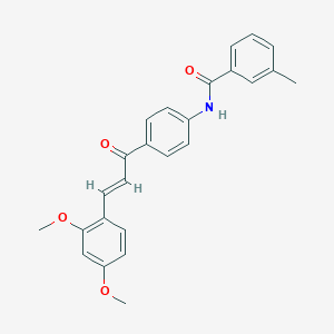 molecular formula C25H23NO4 B377538 N-{4-[3-(2,4-dimethoxyphenyl)acryloyl]phenyl}-3-methylbenzamide 