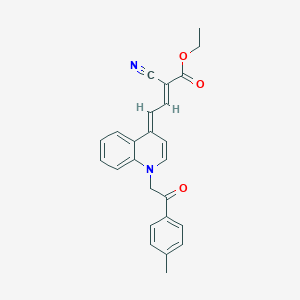 molecular formula C25H22N2O3 B377539 ethyl 2-cyano-4-(1-[2-(4-methylphenyl)-2-oxoethyl]-4(1H)-quinolinylidene)-2-butenoate 