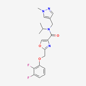 2-[(2,3-difluorophenoxy)methyl]-N-[(1-methylpyrazol-4-yl)methyl]-N-propan-2-yl-1,3-oxazole-4-carboxamide