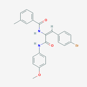 molecular formula C24H21BrN2O3 B377543 N-{2-(4-bromophenyl)-1-[(4-methoxyanilino)carbonyl]vinyl}-3-methylbenzamide 
