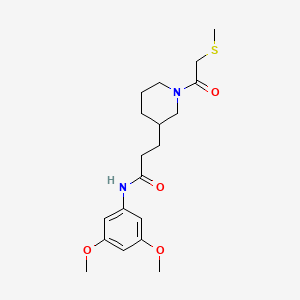 N-(3,5-dimethoxyphenyl)-3-{1-[(methylthio)acetyl]-3-piperidinyl}propanamide