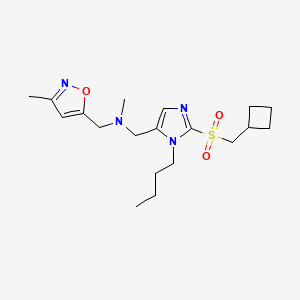 N-[[3-butyl-2-(cyclobutylmethylsulfonyl)imidazol-4-yl]methyl]-N-methyl-1-(3-methyl-1,2-oxazol-5-yl)methanamine