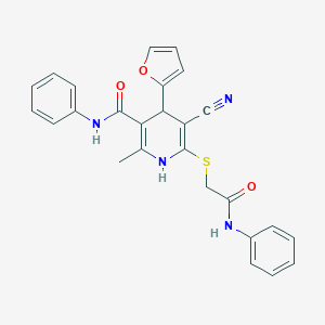 6-(2-anilino-2-oxoethyl)sulfanyl-5-cyano-4-(furan-2-yl)-2-methyl-N-phenyl-1,4-dihydropyridine-3-carboxamide