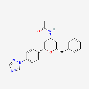 N-[(2S,4R,6S)-2-benzyl-6-[4-(1,2,4-triazol-1-yl)phenyl]oxan-4-yl]acetamide