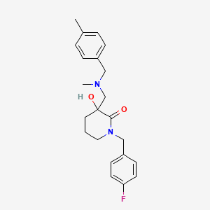 1-(4-fluorobenzyl)-3-hydroxy-3-{[methyl(4-methylbenzyl)amino]methyl}-2-piperidinone