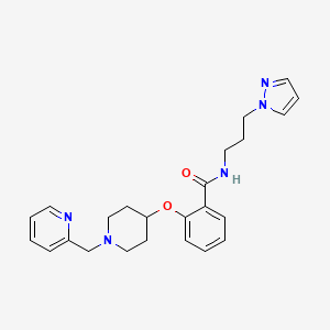 N-[3-(1H-pyrazol-1-yl)propyl]-2-{[1-(2-pyridinylmethyl)-4-piperidinyl]oxy}benzamide