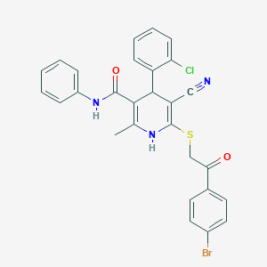 6-{[2-(4-bromophenyl)-2-oxoethyl]sulfanyl}-4-(2-chlorophenyl)-5-cyano-2-methyl-N-phenyl-1,4-dihydro-3-pyridinecarboxamide