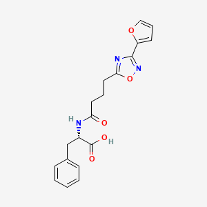 (2S)-2-({4-[3-(2-furyl)-1,2,4-oxadiazol-5-yl]butanoyl}amino)-3-phenylpropanoic acid