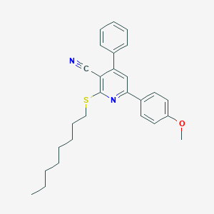 6-(4-Methoxyphenyl)-2-(octylsulfanyl)-4-phenylnicotinonitrile