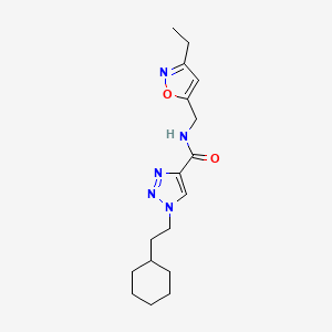 1-(2-cyclohexylethyl)-N-[(3-ethyl-1,2-oxazol-5-yl)methyl]triazole-4-carboxamide