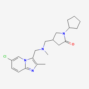 4-{[[(6-chloro-2-methylimidazo[1,2-a]pyridin-3-yl)methyl](methyl)amino]methyl}-1-cyclopentylpyrrolidin-2-one