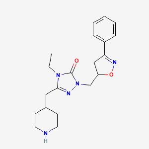 4-ethyl-2-[(3-phenyl-4,5-dihydroisoxazol-5-yl)methyl]-5-(piperidin-4-ylmethyl)-2,4-dihydro-3H-1,2,4-triazol-3-one