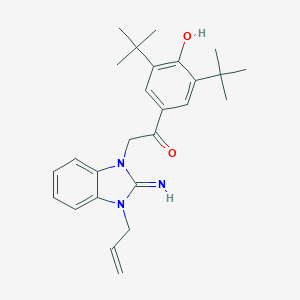 molecular formula C26H33N3O2 B377565 2-(3-Allyl-2-imino-benzimidazol-1-yl)-1-(3,5-ditert-butyl-4-hydroxy-phenyl)ethanone 