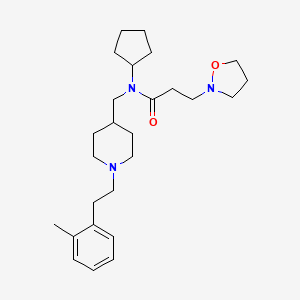 N-cyclopentyl-N-[[1-[2-(2-methylphenyl)ethyl]piperidin-4-yl]methyl]-3-(1,2-oxazolidin-2-yl)propanamide