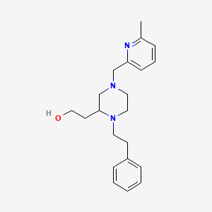 2-[4-[(6-methyl-2-pyridinyl)methyl]-1-(2-phenylethyl)-2-piperazinyl]ethanol