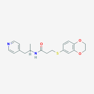 3-(2,3-dihydro-1,4-benzodioxin-6-ylthio)-N-(1-methyl-2-pyridin-4-ylethyl)propanamide